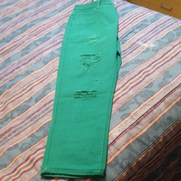 Denim Forum Green Slim Straight Jeans - Picture 3 of 4